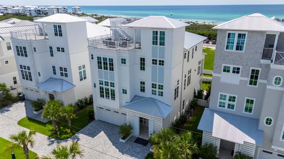 The Palm 30a Opulent 7bdrm home Steps from the Beach. Golf cart, heated pool.